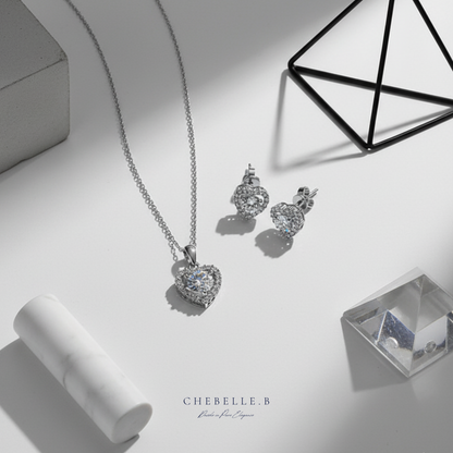 Cœur de Lumière 1.0ct Moissanite Heart Halo Pendant Necklace