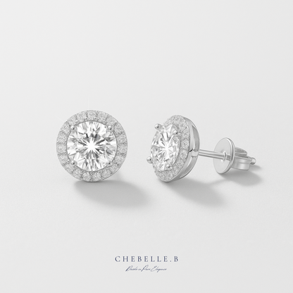 Infinite Sparkle 1.0ct Moissanite Halo Stud Earrings