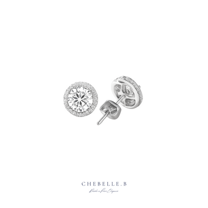 Infinite Sparkle 1.0ct Moissanite Halo Stud Earrings