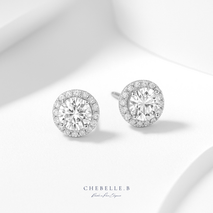 Infinite Sparkle 1.0ct Moissanite Halo Stud Earrings