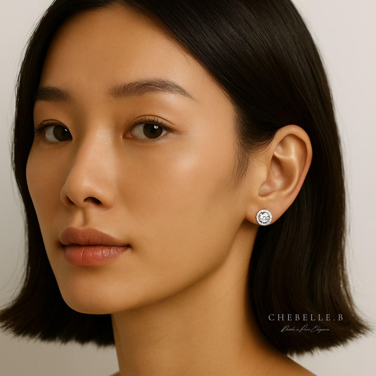 Infinite Sparkle 1.0ct Moissanite Halo Stud Earrings