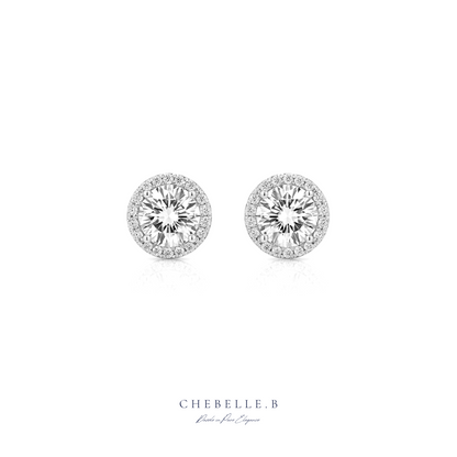 Infinite Sparkle 1.0ct Moissanite Halo Stud Earrings
