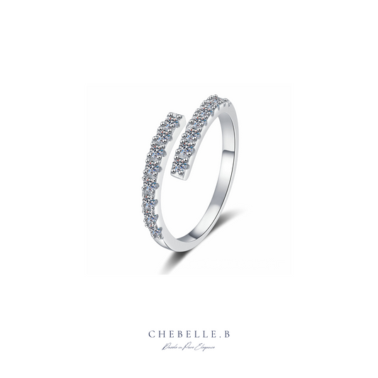Pure Arc S925 Pavé-Set Moissanite Ring
