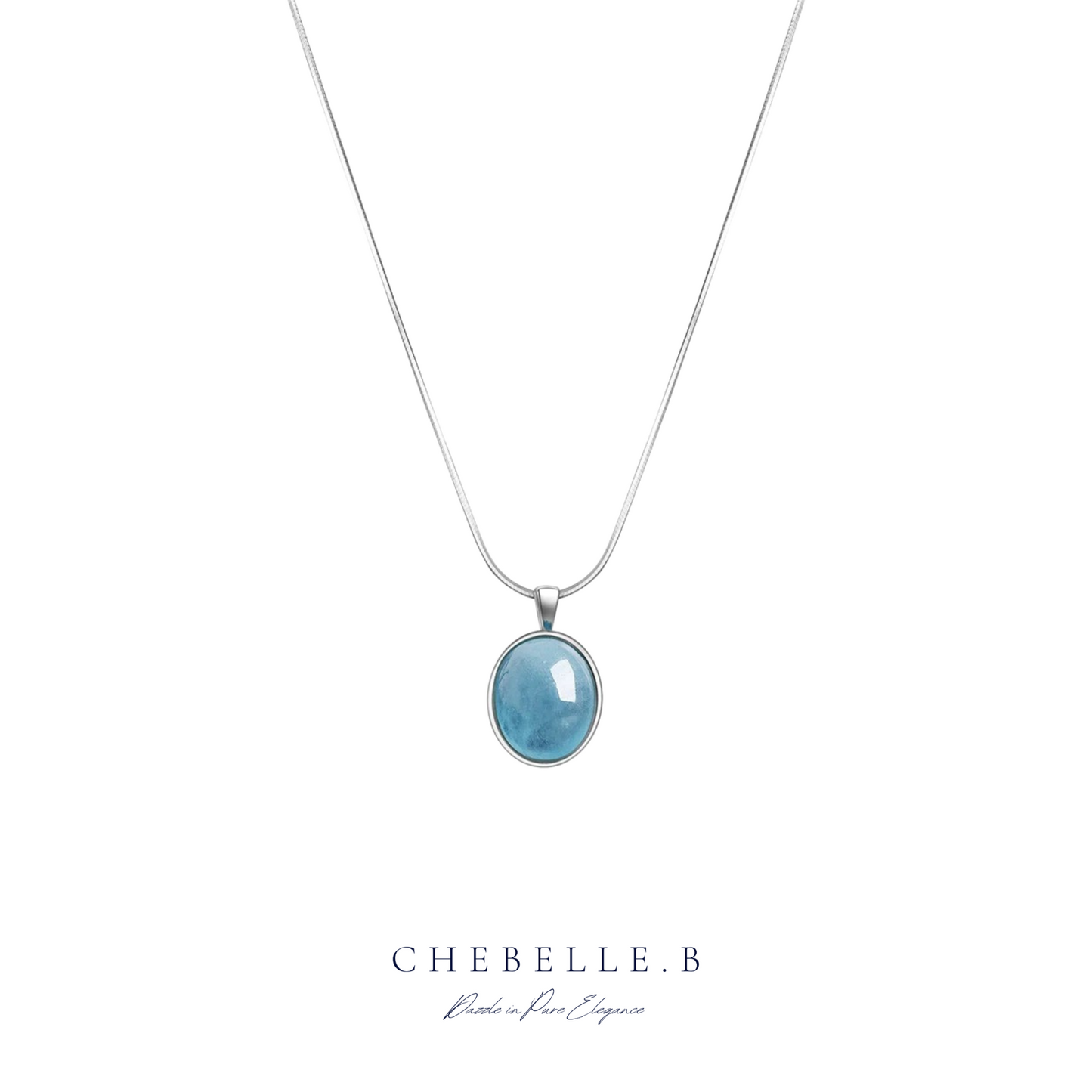 Oceanmist Glow - S925 Aquamarine Necklace