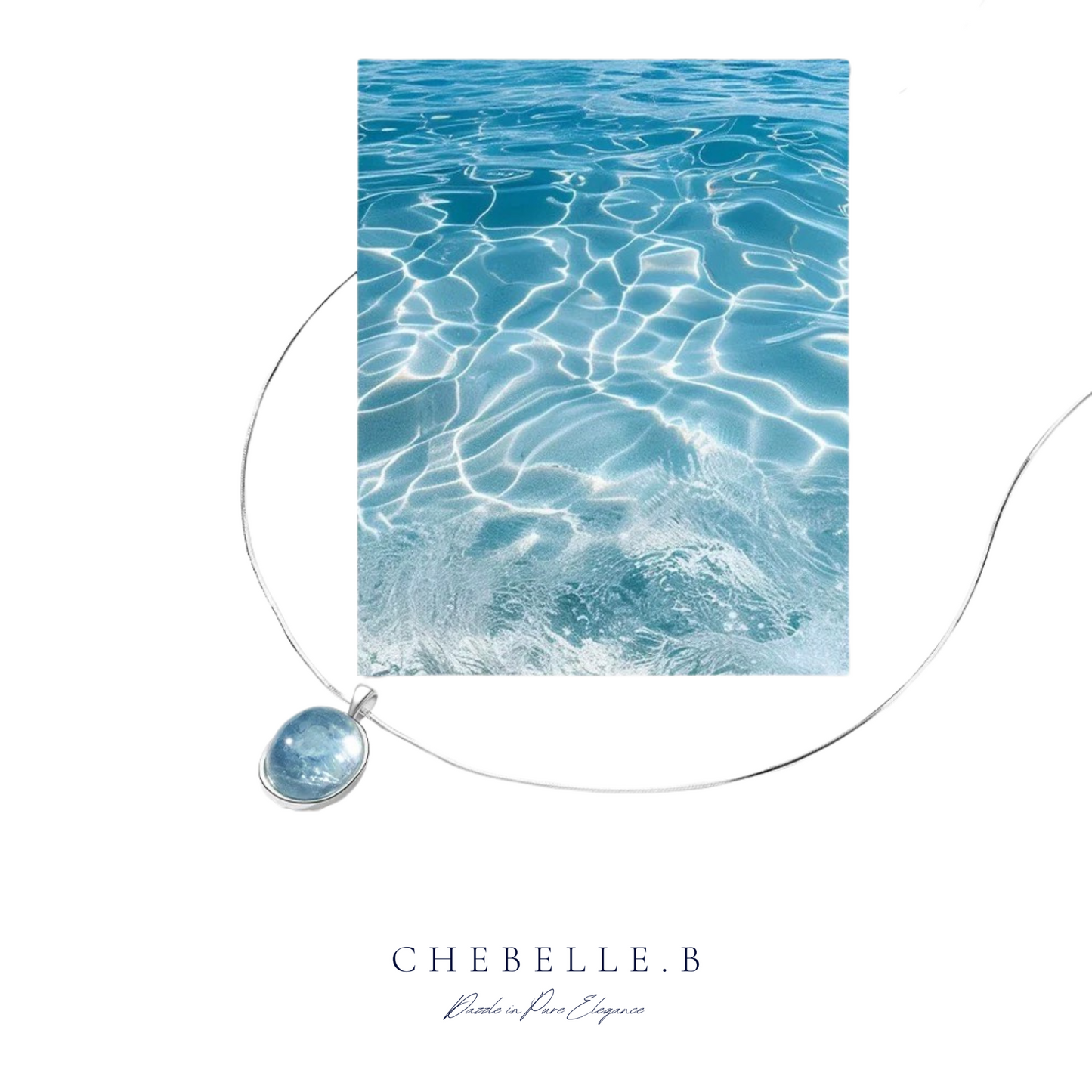 Oceanmist Glow - S925 Aquamarine Necklace