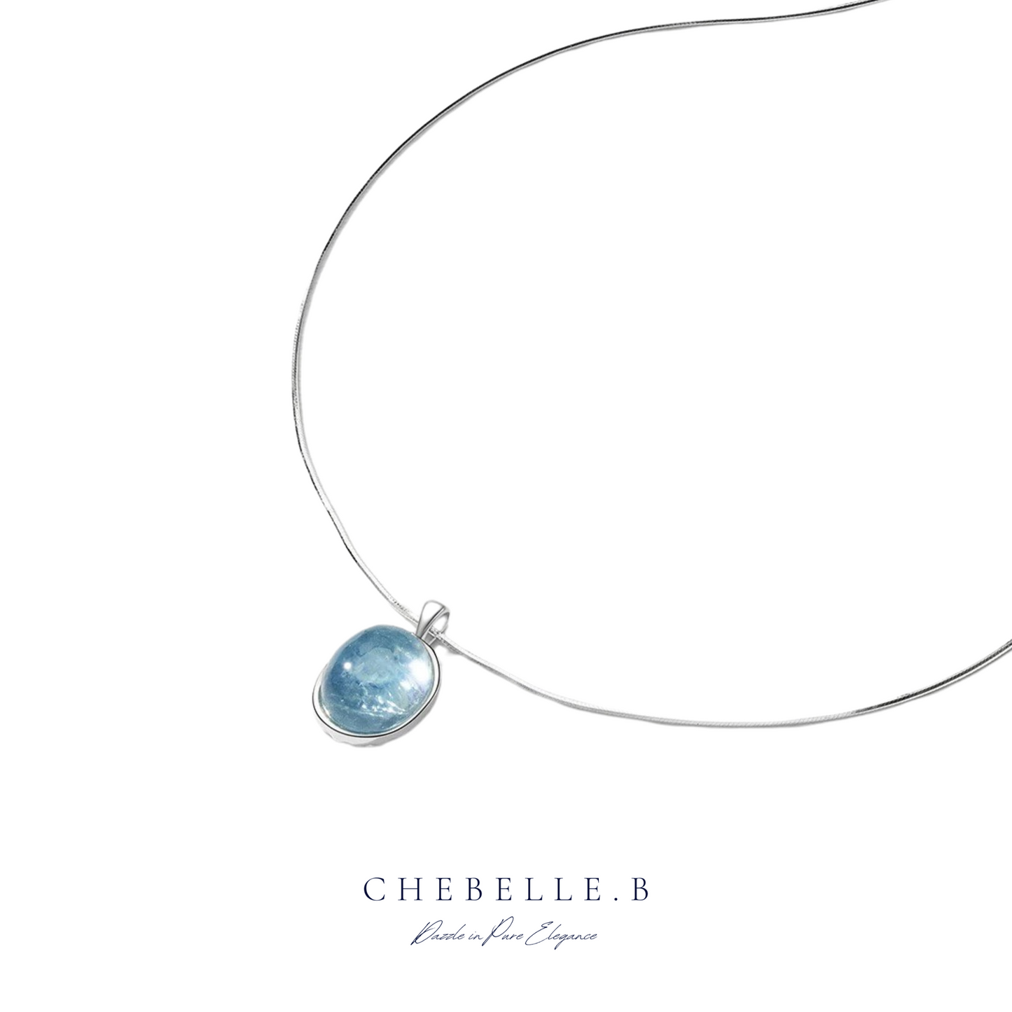 Oceanmist Glow - S925 Aquamarine Necklace