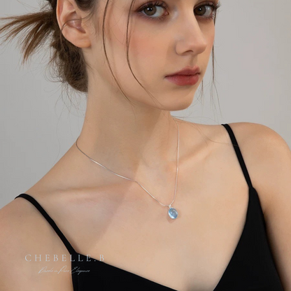 Oceanmist Glow - S925 Aquamarine Necklace