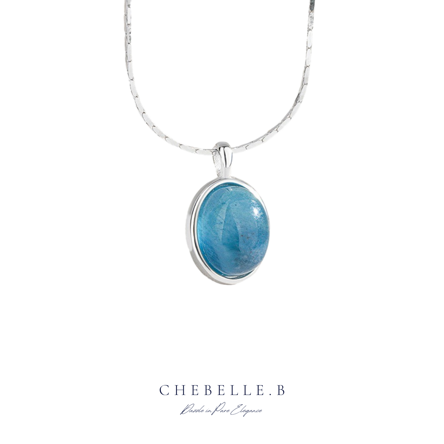 Oceanmist Glow - S925 Aquamarine Necklace