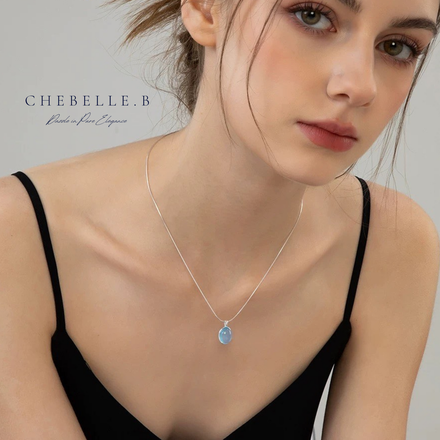 Oceanmist Glow - S925 Aquamarine Necklace
