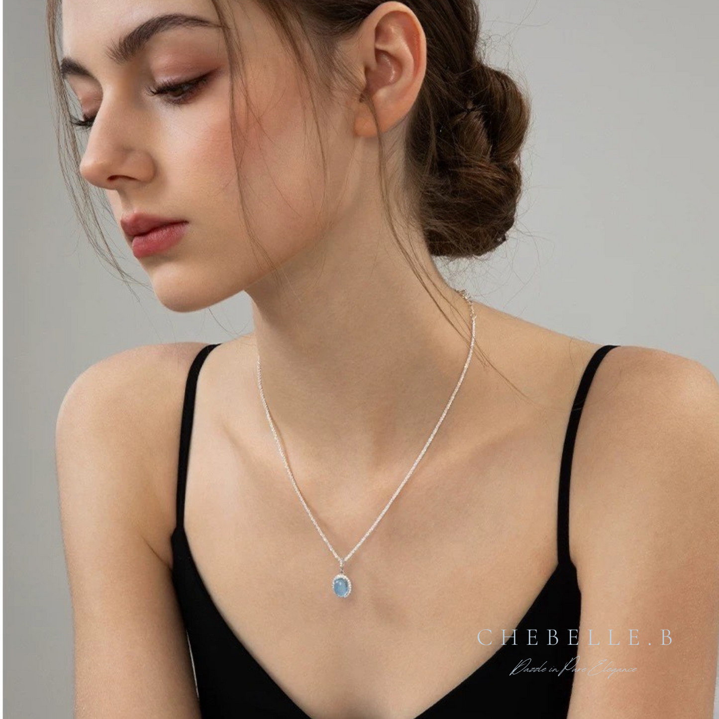 Oceanmist Glow - S925 Aquamarine Necklace