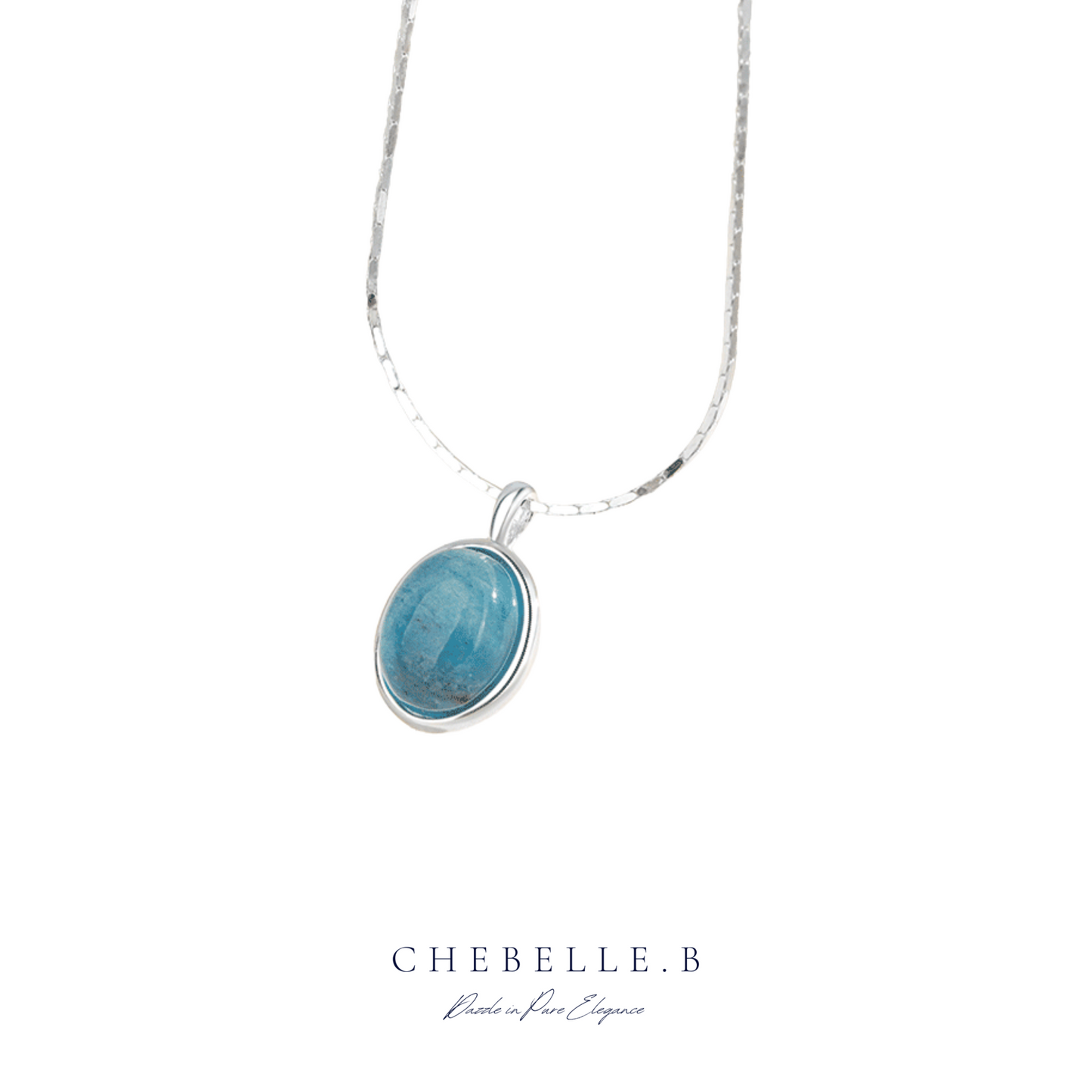 Oceanmist Glow - S925 Aquamarine Necklace