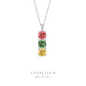 S925 Sterling Silver Tricolor 0.5-Carat Moissanite Necklace