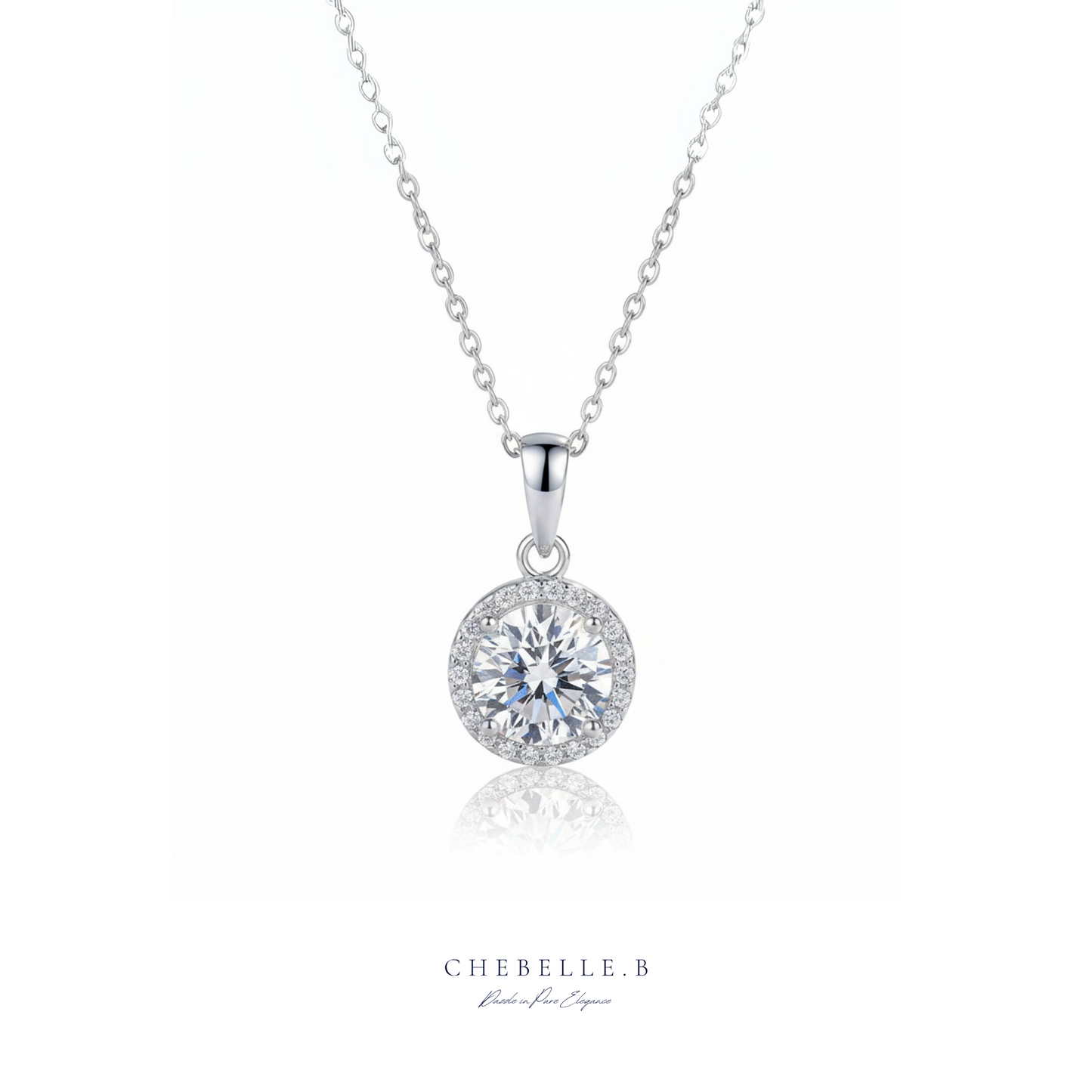 Halo de Lumière 1.0ct Moissanite Halo Pendant Necklace