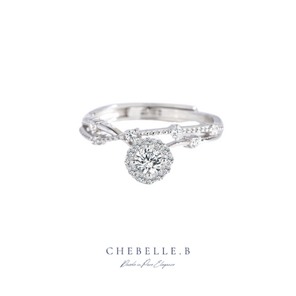 Galactic Halo 1-Carat Moissanite Sterling Silver Ring