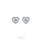Amour Rayonnant 0.5ct Moissanite Heart Halo Earrings