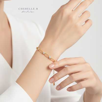 18K Gold Plated S925 Sterling Silver Moissanite Stars Blooming Bracelet