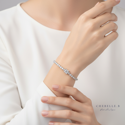 S925 Sterling Silver 1-Carat Moissanite Cubic Bracelet