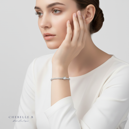 S925 Sterling Silver 1-Carat Moissanite Cubic Bracelet