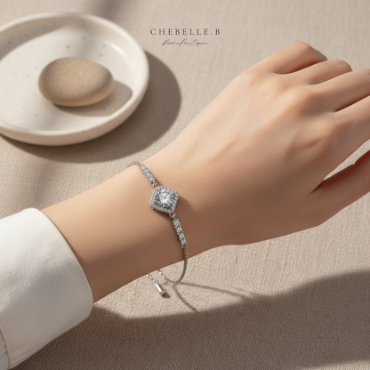 S925 Sterling Silver Brilliant 1-Carat Moissanite Bracelet