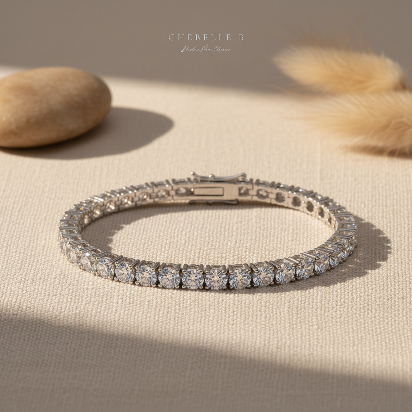 S925 Sterling Silver Moissanite Eternity Pave Bracelet