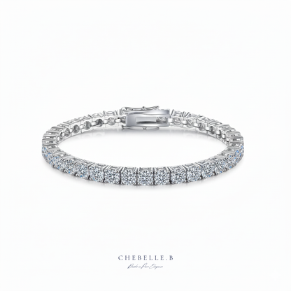 S925 Sterling Silver Moissanite Eternity Pave Bracelet