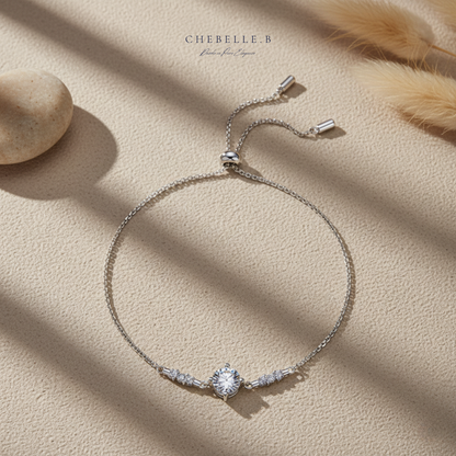 S925 Sterling Silver Dazzling Four-Prong 1-Carat Moissanite Bracelet