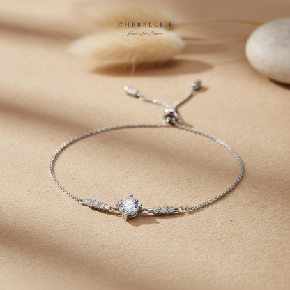 S925 Sterling Silver Dazzling Four-Prong 1-Carat Moissanite Bracelet