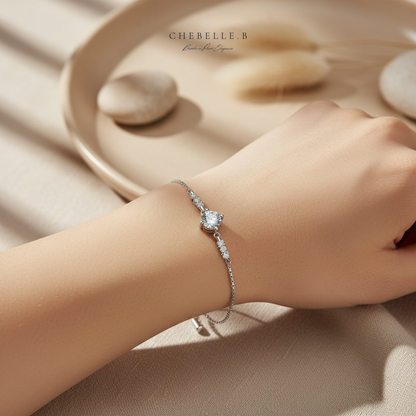 S925 Sterling Silver Dazzling Four-Prong 1-Carat Moissanite Bracelet