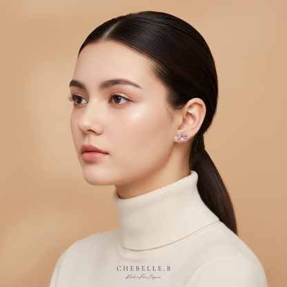 Ribbon of Love Moissanite Earrings