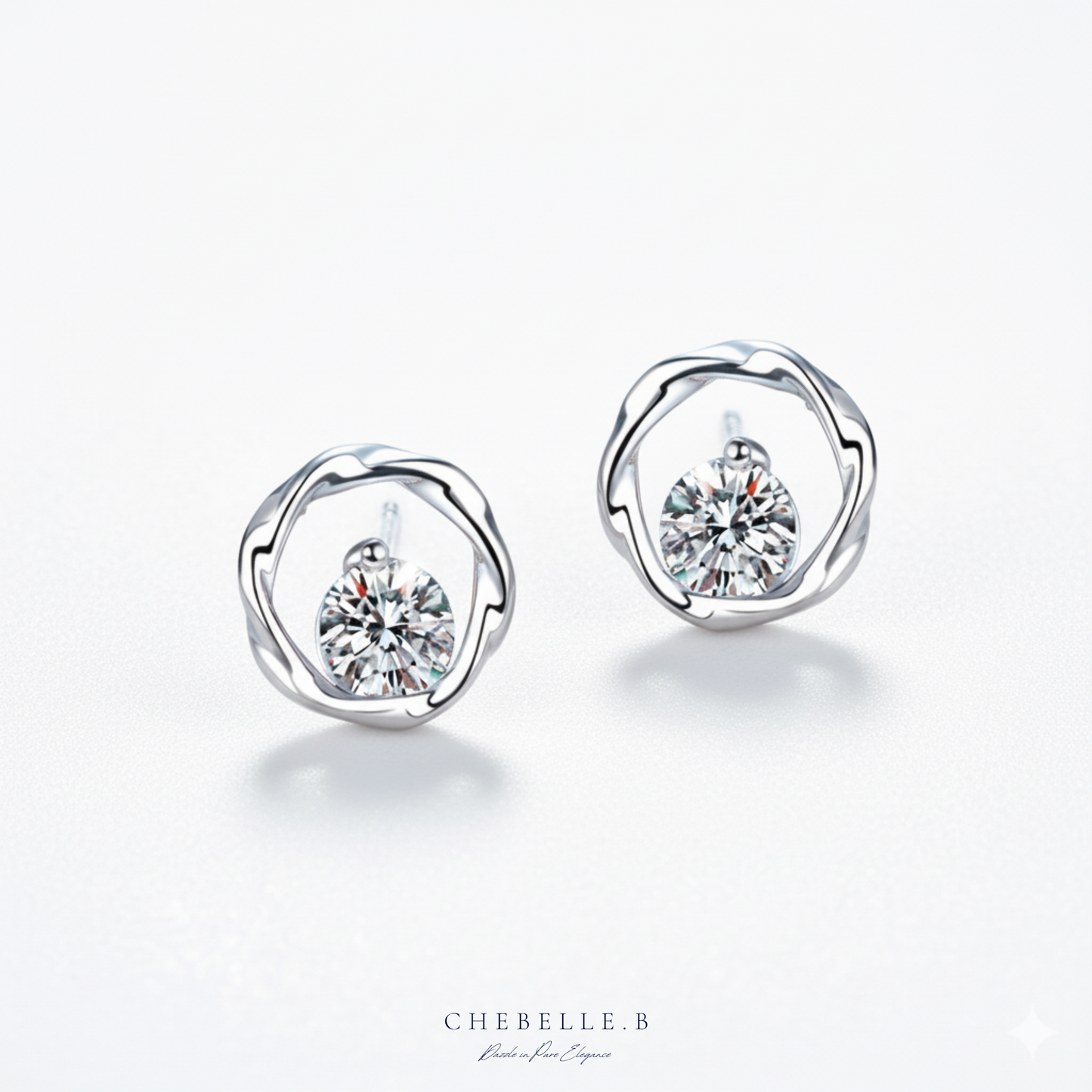 Mobius Minimalist 0.5ct Moissanite Earrings in S925 Sterling Silver