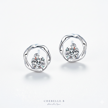 Mobius Minimalist 0.5ct Moissanite Earrings in S925 Sterling Silver
