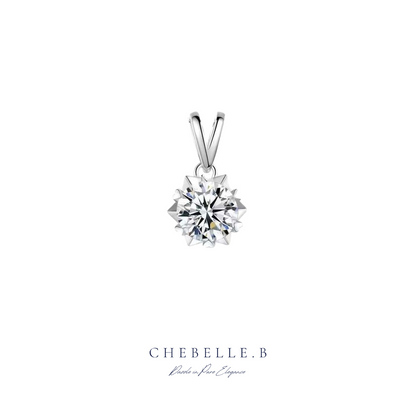 Snowflake 1-Carat Moissanite V-Shaped Necklace in Silver Plated