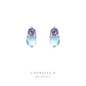 Lunar Bloom – S925 Moonstone Earrings with Purple Cat Eye Zirconia