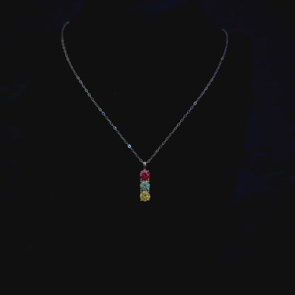 S925 Sterling Silver Tricolor 0.5-Carat Moissanite Necklace