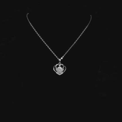 S925 Sterling Silver Hearts in Harmony 1-Carat Moissanite Necklace