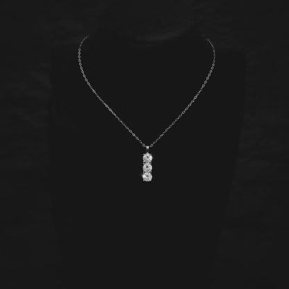 S925 Sterling Silver Tricolor 0.5-Carat Moissanite Necklace
